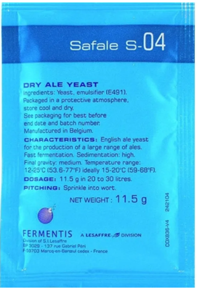 Пивные дрожжи Fermentis "Safale S-04", 11,5г