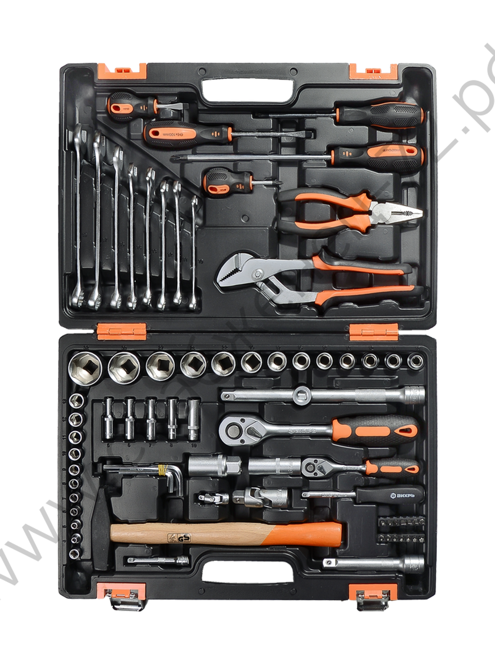 Набор инструментов ВИХРЬ, 1/2", 1/4", 76 предм, кейс