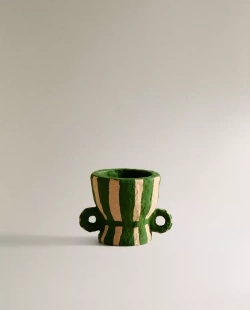 ZARA HOME ПОДСВЕЧНИК ИЗ ПАПЬЕ-МАШЕ, ЗЕЛЕНЫЙ