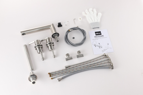 Смеситель ABBER Perfekte 316 AF8A13BST на борт ванны с лейкой, сталь брашированная