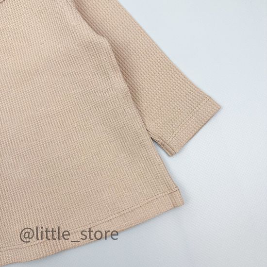 Лонгслив из вафельного полотна, Бежевый