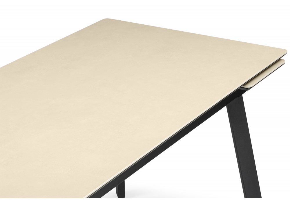 Керамический стол Woodville Норман 120(180)х80 okara light yellow, черный