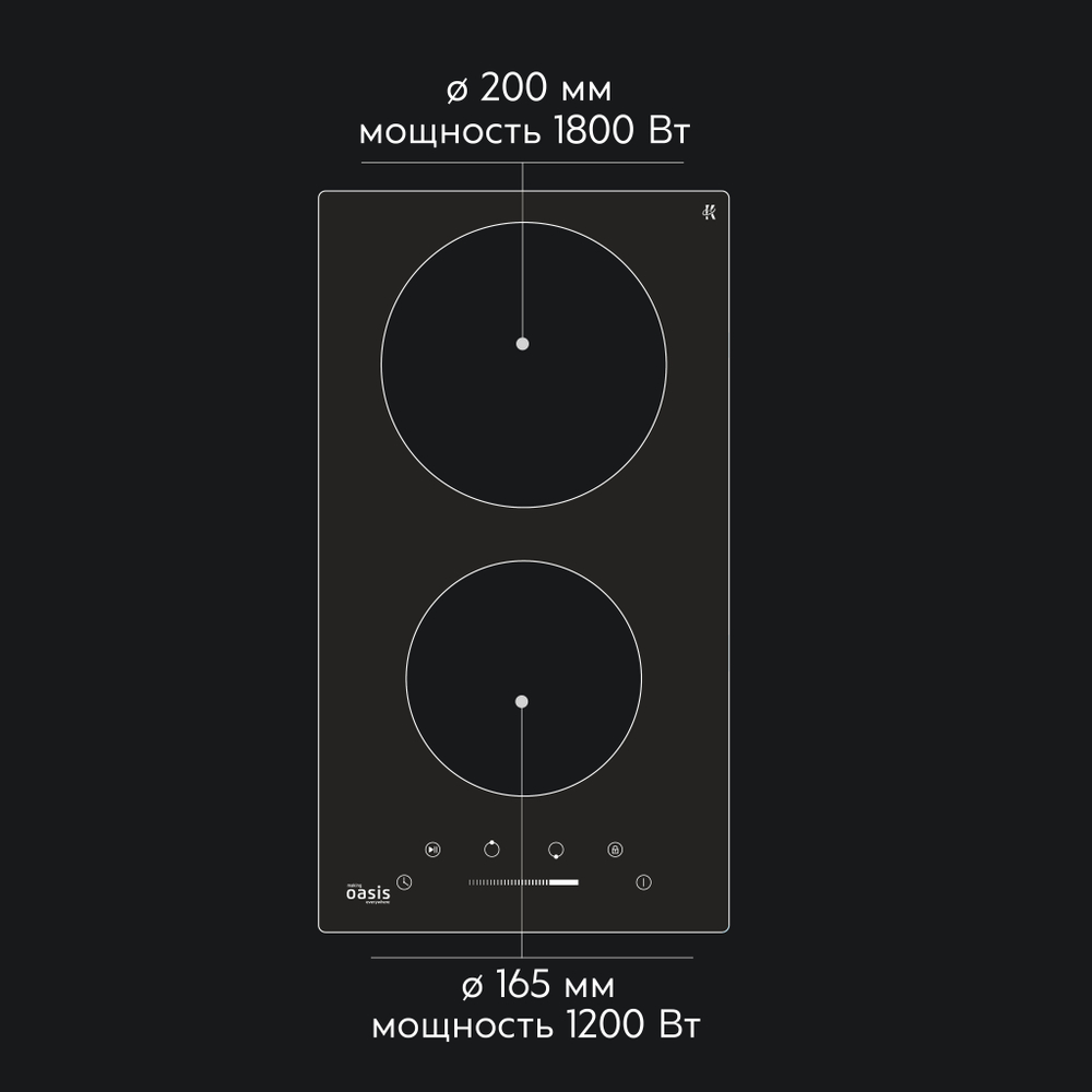 Электрическая панель Oasis P-SBD 2х конф.черный
