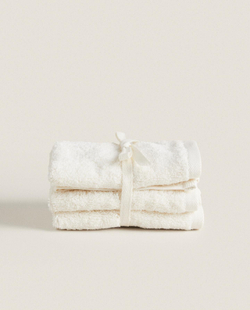Zara Home - Набор полотенец для рака из хлопка высокого качества (набор из 3 шт.), бежевый, 30х30 см