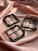 Пряжка металлическая графит с переплетением