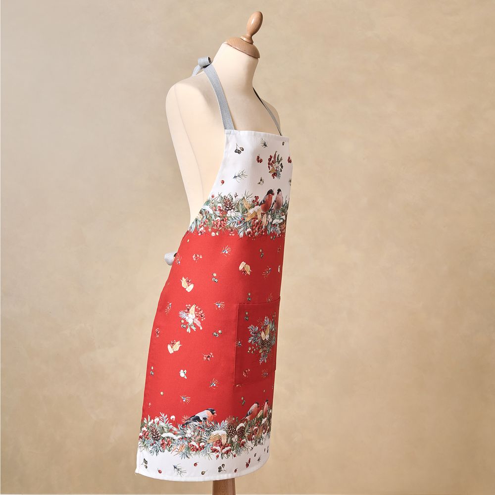 ФАРТУК "МОРОЗКО.СНЕГИРИ",70х80СМ 100%ХЛОПОК ,ТВИЛ