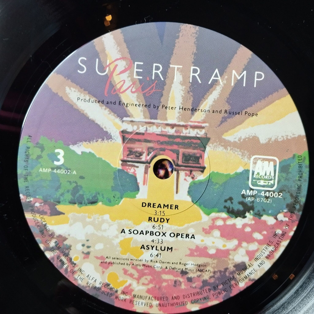 Винтажная виниловая пластинка LP Supertramp Paris (Japan 1980) (Obi)