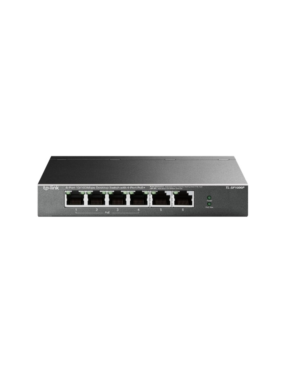 TP-Link TL-SF1006P 6-портовый 10/100 Мбит/с настольный коммутатор с 4 портами PoE+