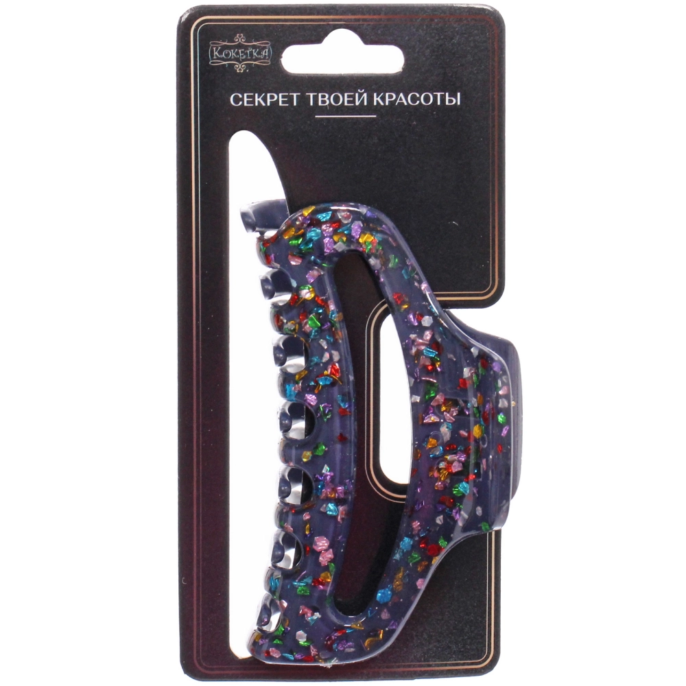Заколка - краб для волос «AKS - VIENTO», микс 6 цветов, трапеция, 9,5*3,3см