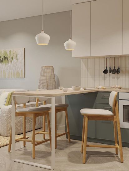 Стул полубарный saga, рогожка, бежевый