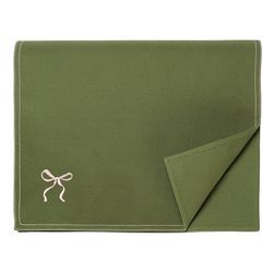Дорожка на стол Fancy Bows оливкового цвета из коллекции Essential, 45x150 см