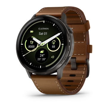 Умные часы Garmin Venu 4 - 45мм Slate with Black Silicone Band and Brown Leather Band