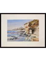 Картина авторская акварельная в паспарту 30х40 см на стену для интерьера "Море в стиле Энди Эвансона "