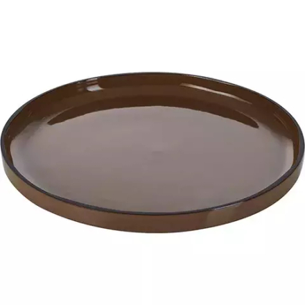 Тарелка «Карактэр» с высоким бортом керамика D=21,H=2см коричнев