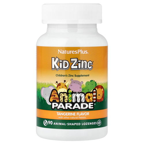 NaturesPlus, Animal Parade®, Kid Zinc®, мандарин, 90 пастилок в форме животных