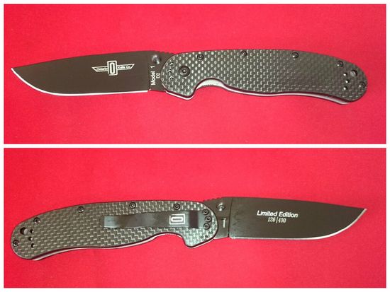 Складной нож Ontario RAT 1 Folder ONT/8868CF c клинком из стали D2, рукоять карбон