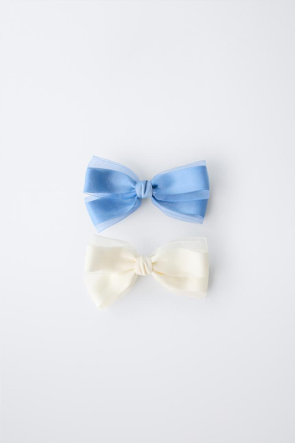 ZARA НАБОР ИЗ ДВУХ ЗАКОЛОК ИЗ ОРГАНЗЫ, СИНИЙ