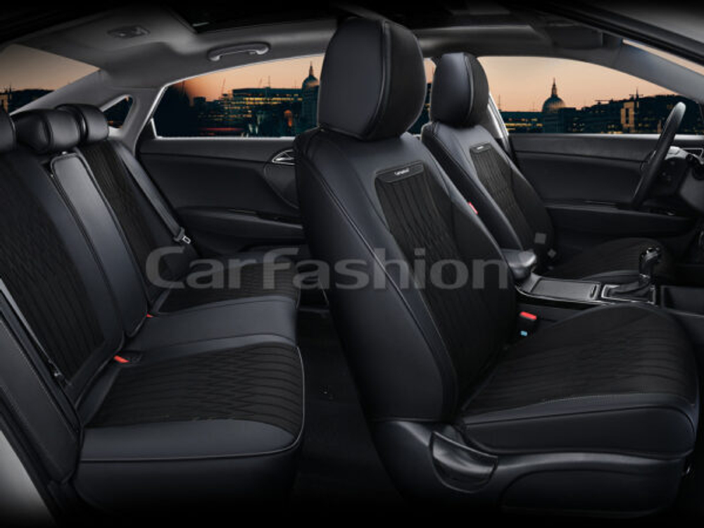 Чехлы на сидения CarFashion каркас 5D«GOTHIC PLUS» 27295 -Экокожа черный/черный/серый