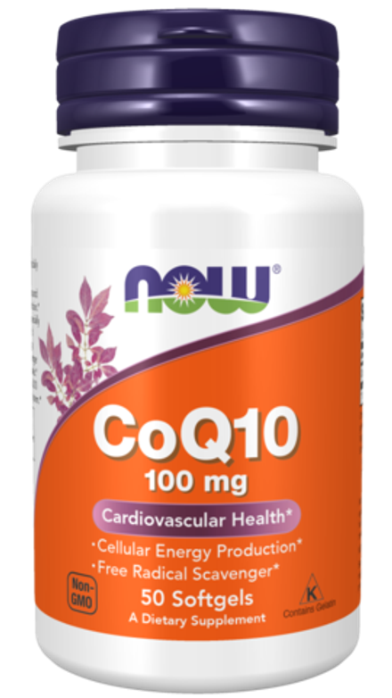 NOW Foods, Коэнзим Q10 100 мг, CoQ10 100 mg, 50 капсул