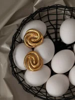 Серьги Лабиринт, Золотые