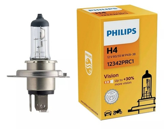Автолампа H4 12V- 60/55W Philips (P43t) ( +30%) Vision (Premium) #12342PRC1 ORIGINAL