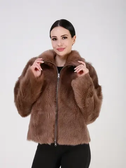 Двусторонняя дубленка зимняя шуба натуральная короткая