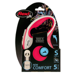 flexi рулетка NEW LINE Comfort S (до 15 кг) лента 5 м серый/красный