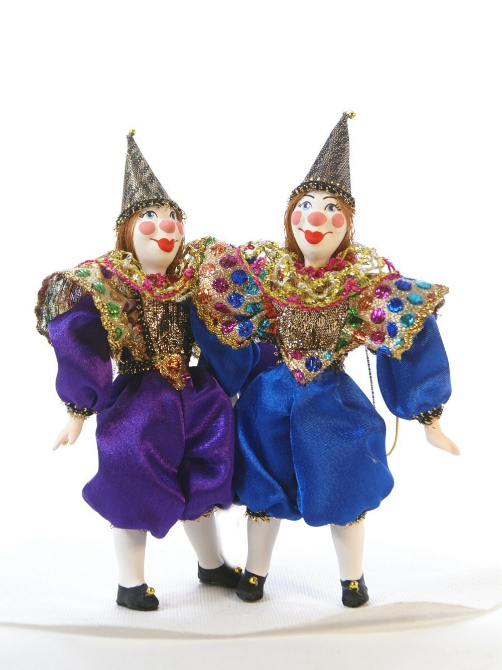 Кукла фарфоровая Клоун на елку