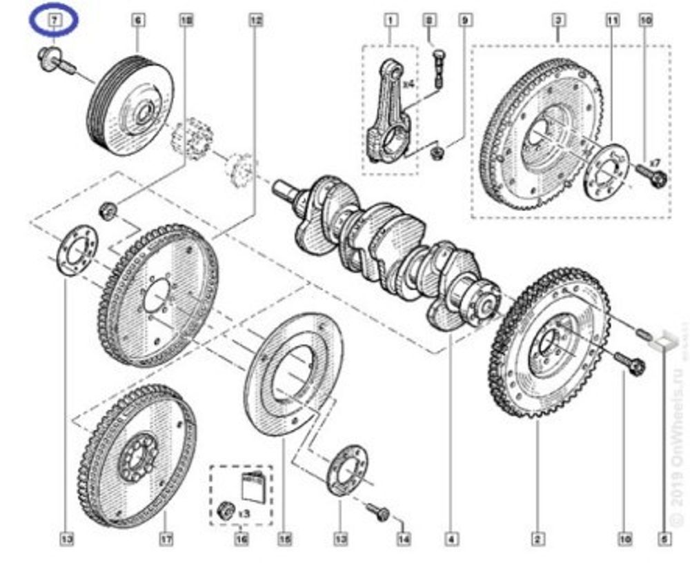 Болт шкива коленвала Renault Logan (Renault)