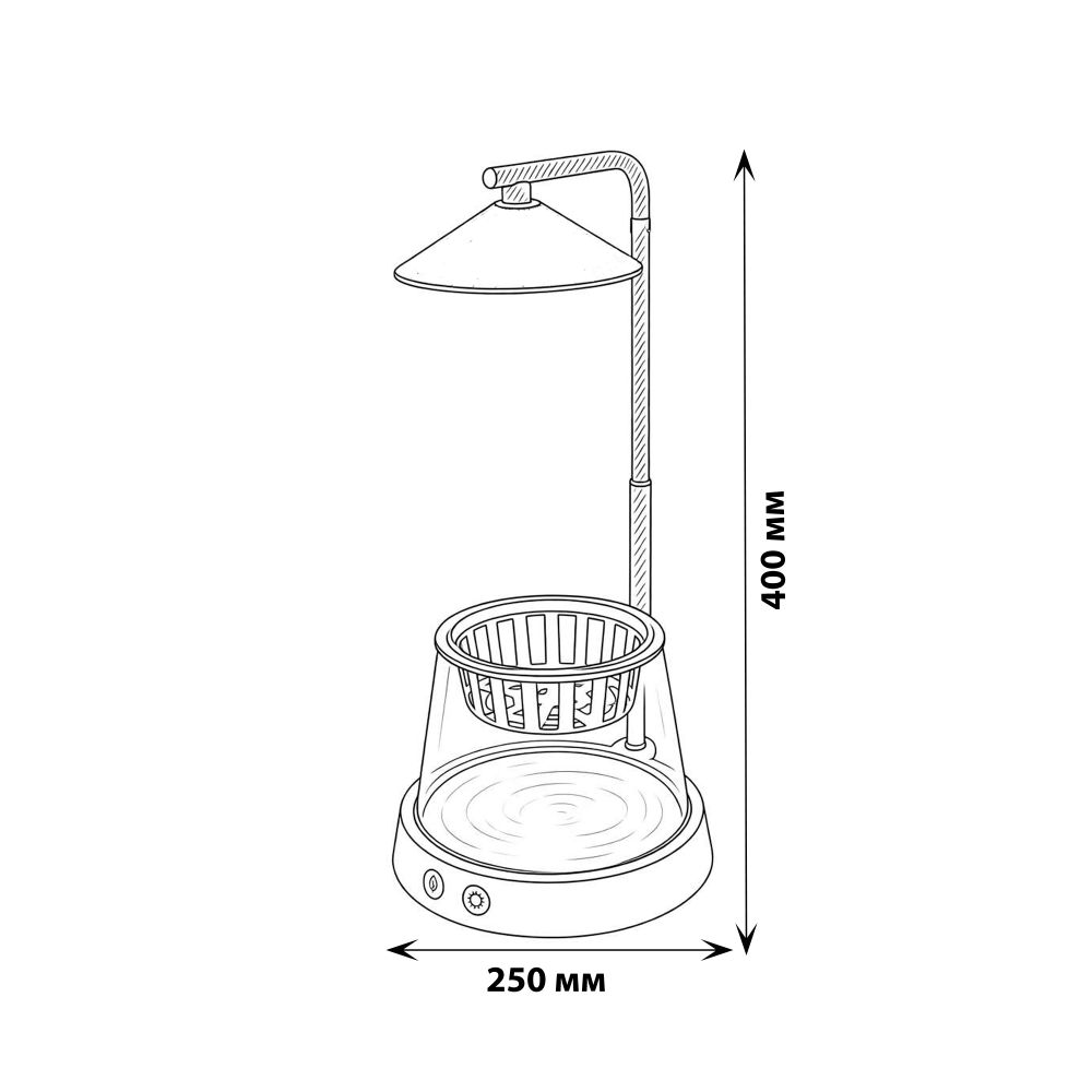 ULT-P36-3W-4000K+SPSB IP40 WHITE Светильник для растений светодиодный. с подставкой и декоративной емкостью. Белый свет4000K + cпектр для рассады и цветения. TM Uniel