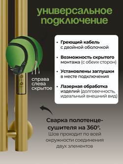 Marco 4-90 золотой матовый - вертикальный электрический полотенцесушитель Терум ®