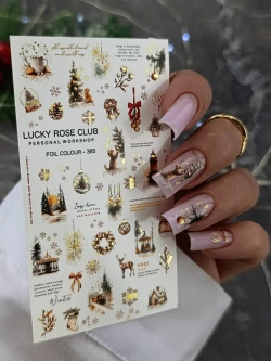 Lucky Rose Слайдеры наклейки для длинных ногтей 385