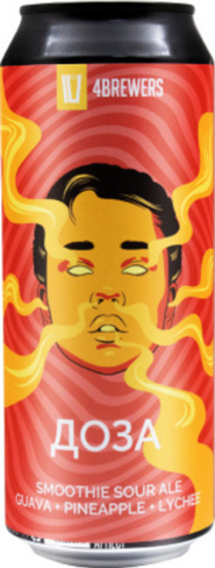 Пиво Четыре Пивовара Доза Гуава Ананас Личи / 4 Brewers Doza Guava Pineapple Lychee 0.5 - банка