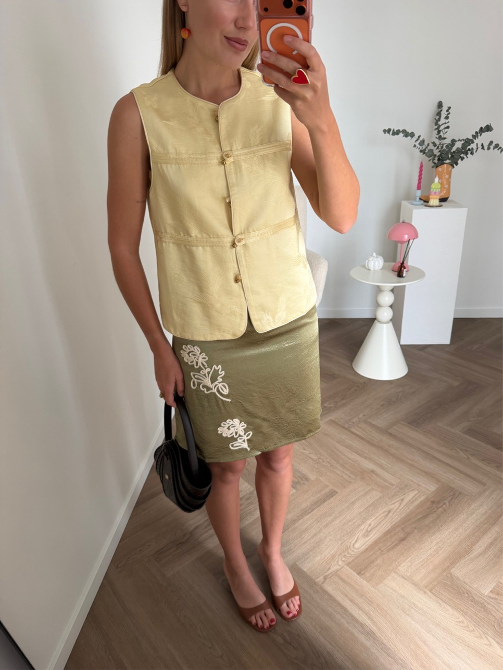 Шелковая юбка Made in ost зеленый