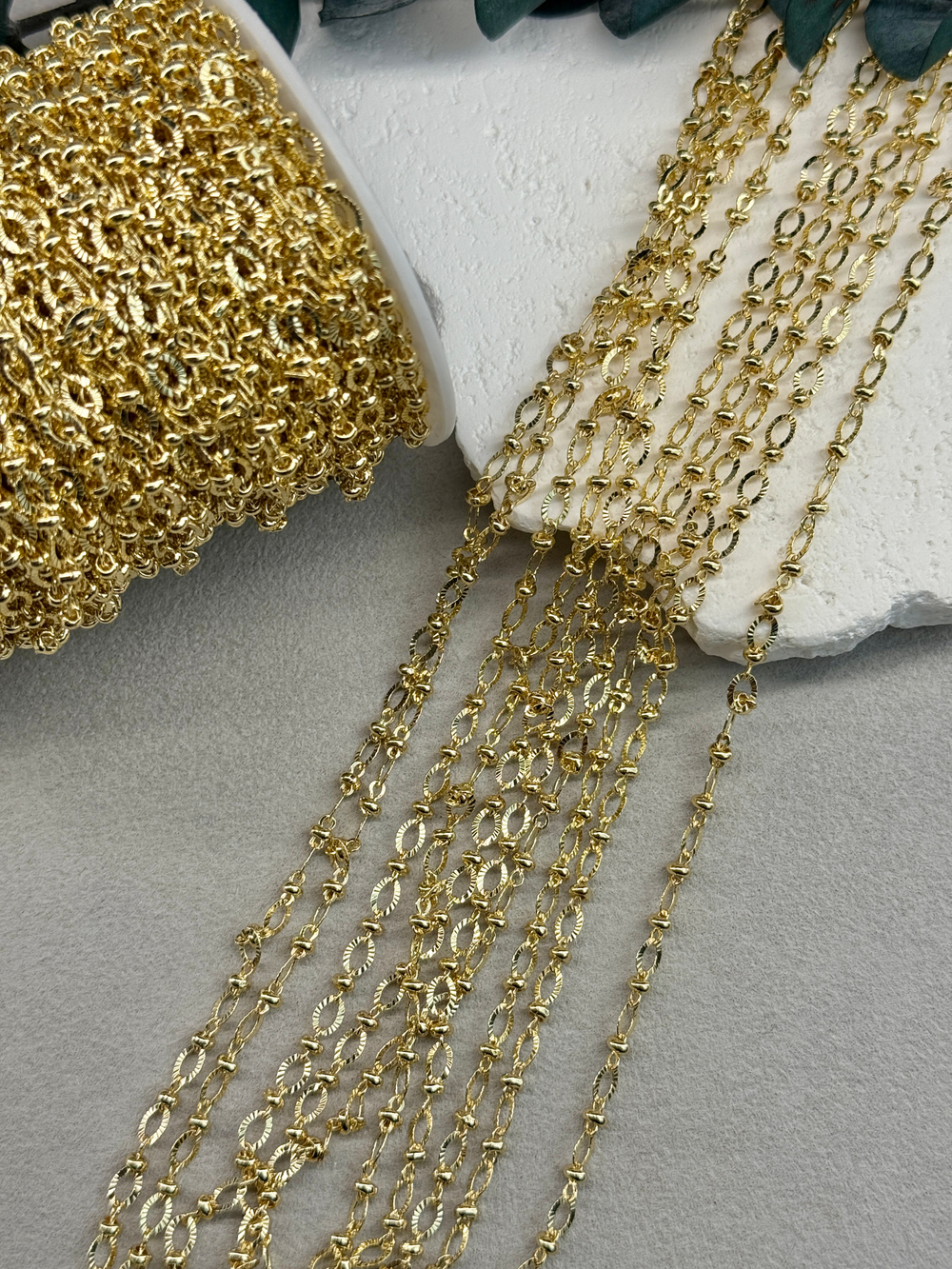 Цепочка 4*5 мм позолота 14k, "Якорная" 1 метр