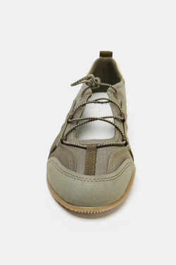 ZARA СПОРТИВНЫЕ БАЛЕТКИ С ЭЛАСТИЧНЫМИ РЕМЕШКАМИ, ЗЕЛЕНЫЙ