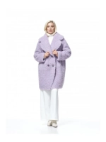 Шуба из натуральной шерсти мериноса, сиреневая, SilverFox