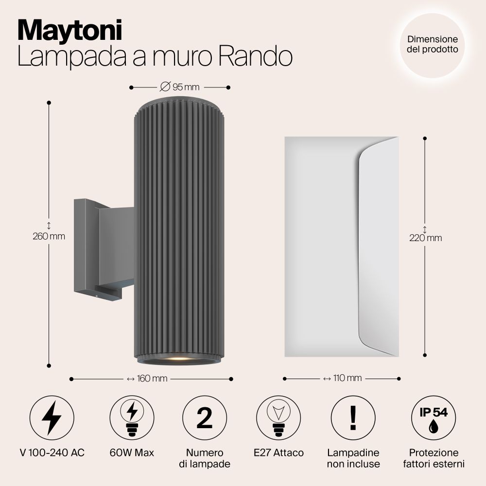 Настенный светильник (бра) Outdoor O419WL-02GR