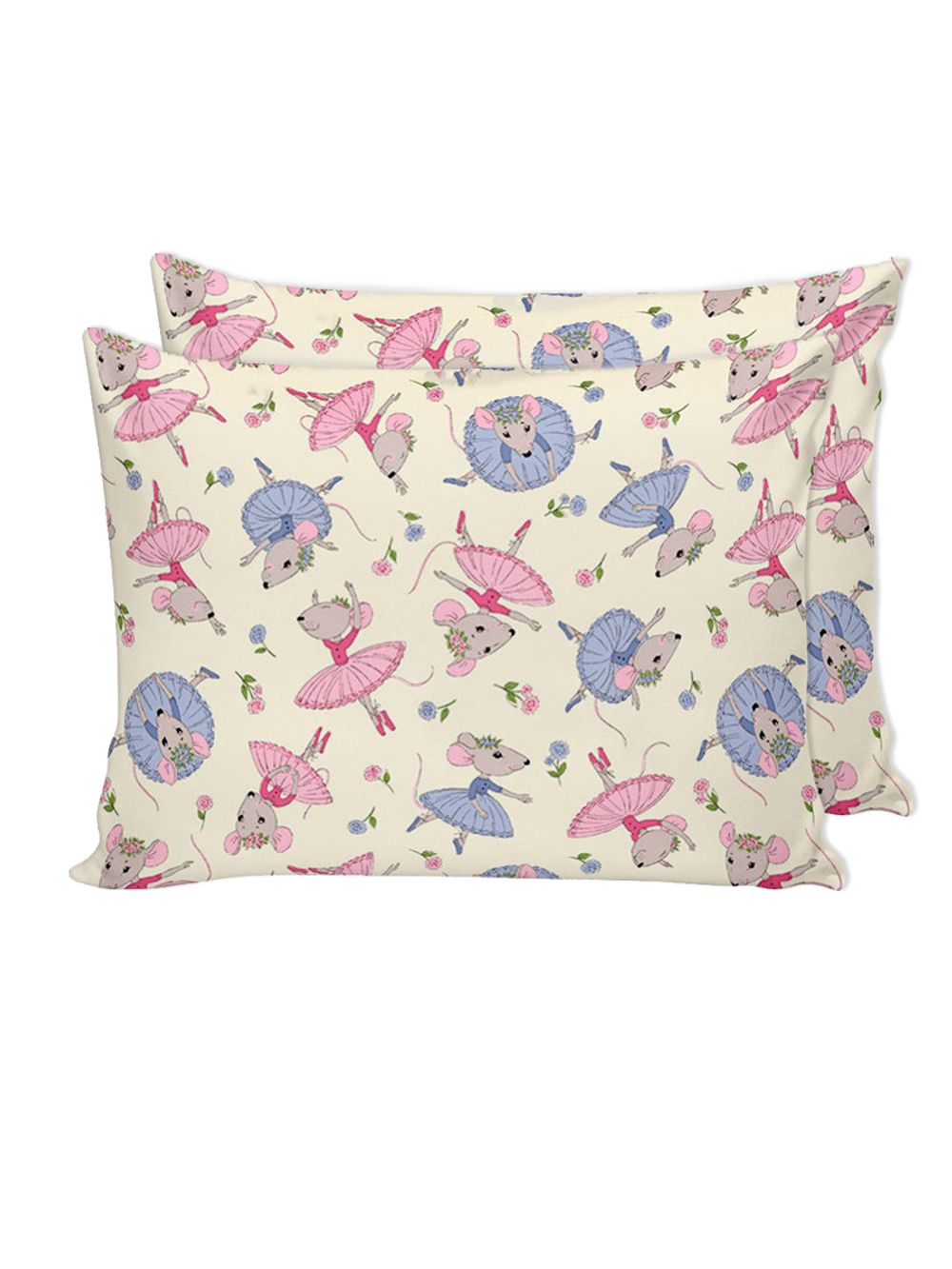 Наволочка комплект 2шт Сказка "Мышки-балеринки" 50х70 см, перкаль