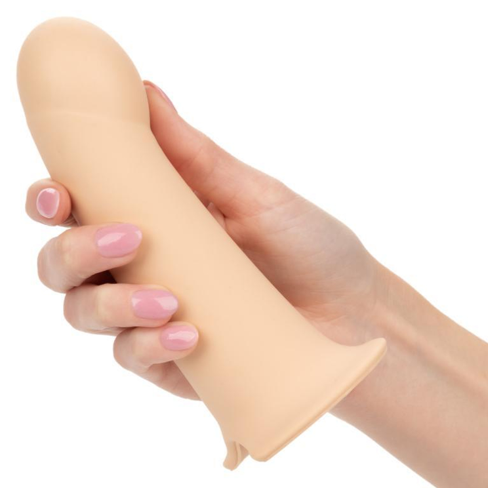 Телесный фаллопротез из силикона Extension with Harness - 15,75 см. (Цвет: телесный)