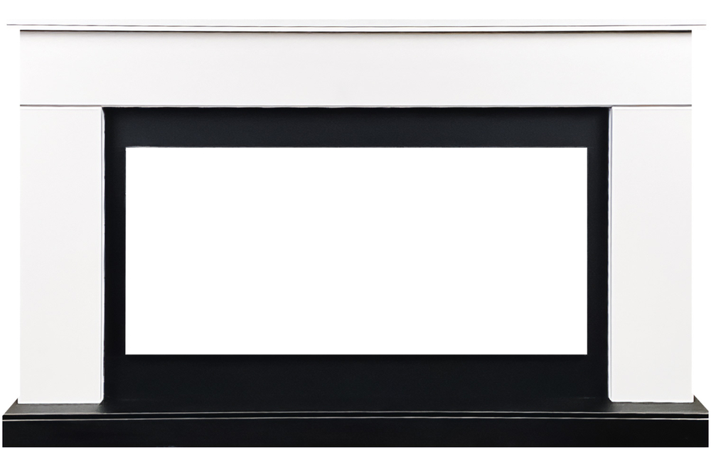 Каминокомплект Bergen (Разборный) - Белый с черным (Ширина 1370 мм) с очагом Vision 42 LED