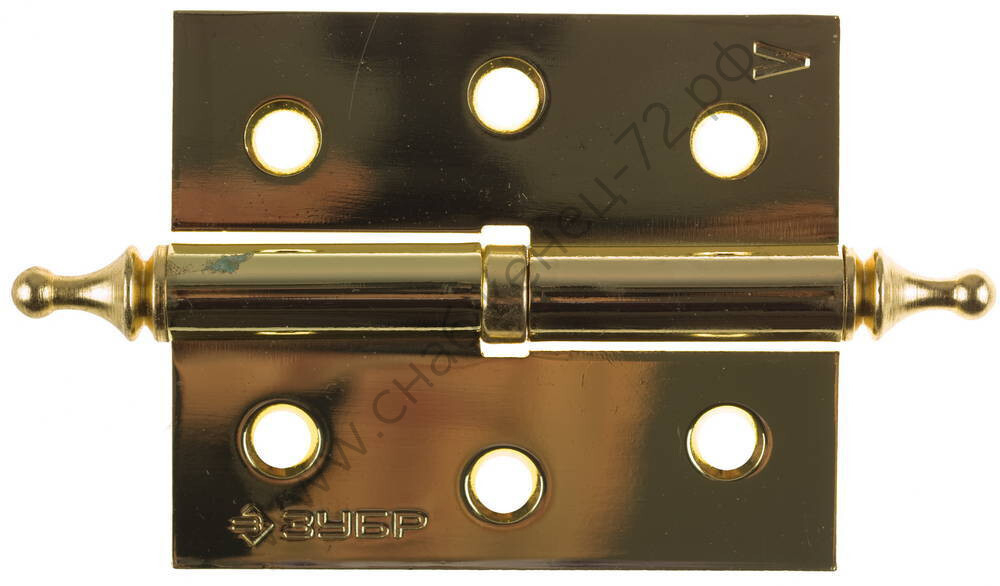 ЗУБР 75x63х2.5 мм, разъемная, левая цвет латунь (PB), 2 шт, карточная петля (37605-075-1L)