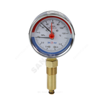 Термоманометр МД04 радиальный Дк80 0-1,0 МПа L=40мм G1/4" 120С с переходником на G1/2" ЭКОМЕРА МД04-80-G-1МПа-120-L-40-РИ