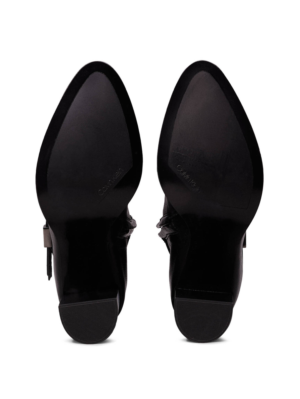 Кожаные ботильоны на каблуке Calvin Klein - черный(HW0HW02185)