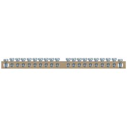 Шина ЭРА NO-122-19 PEN земля-ноль 6х9мм 20/1 латунная с креплениями по центру | Шины N, PE, PEN