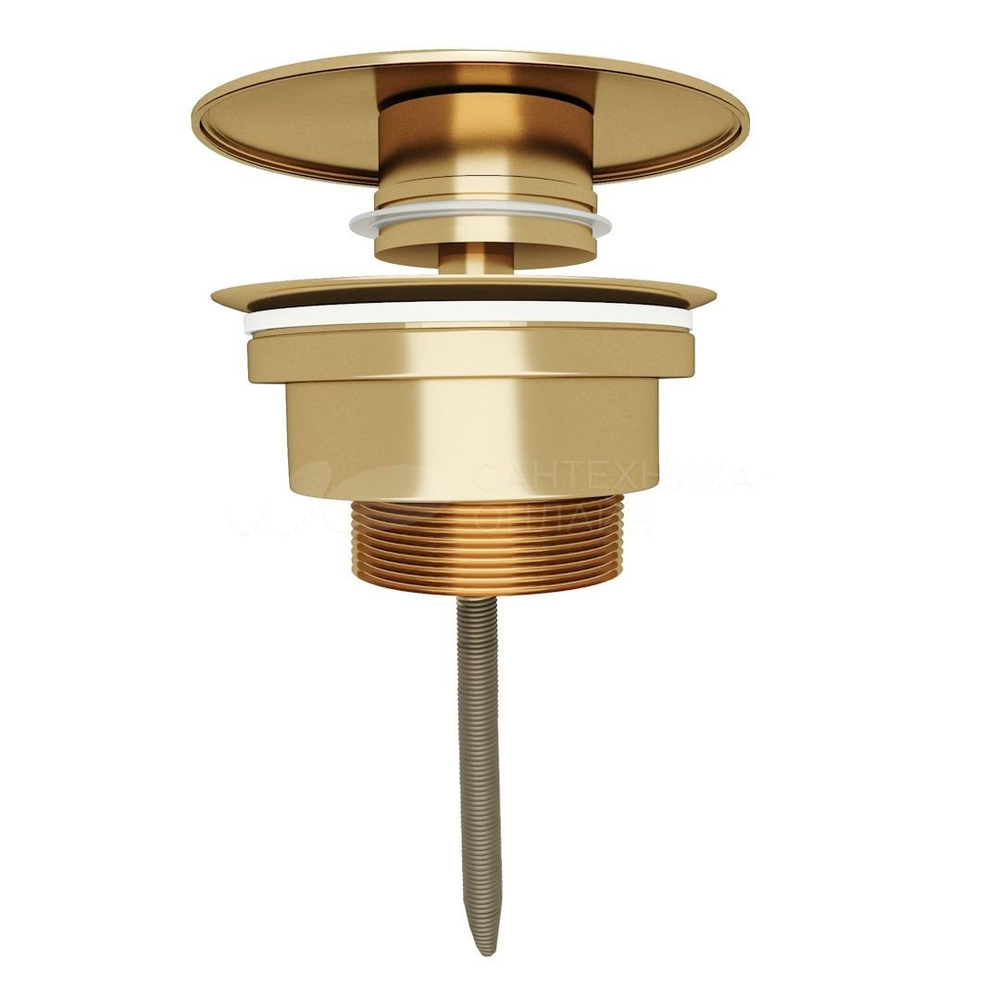 Донный клапан с переливом Teymi Lina для раковины, золото глянцевый T140215