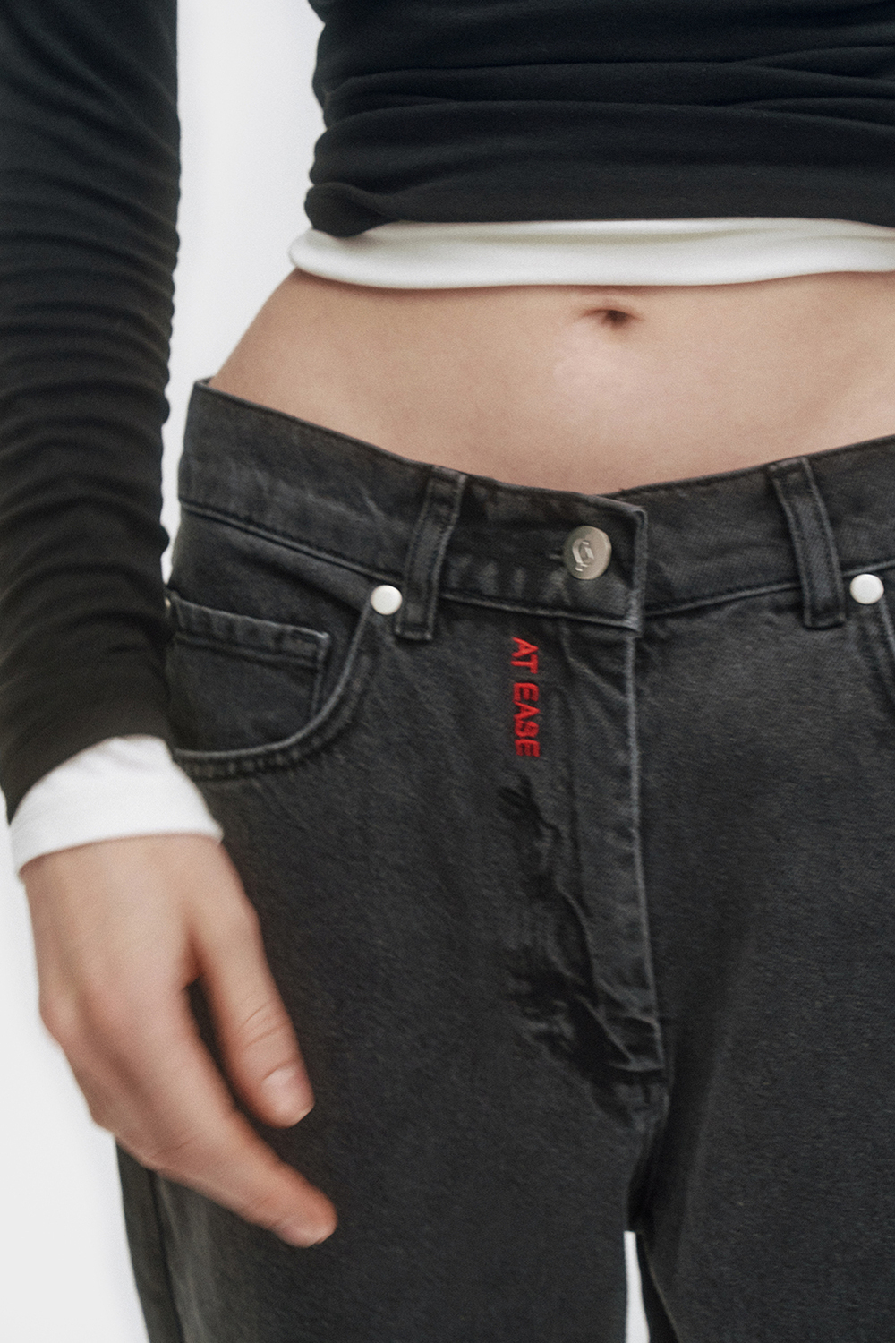 Джинсы женские широкие серого цвета Woman Jeans Wide Grey