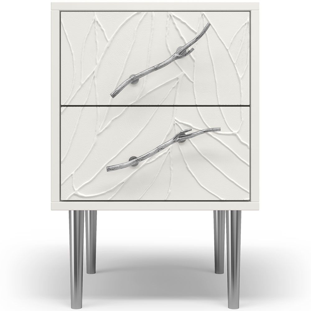 Тумба Арт Колор leaves Стайл Сильвер Белый опал