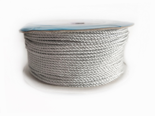 Шнур декоративный синтетический с люрексом 1,5мм серебро