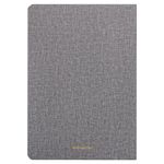 Тетрадь 48 л. в клетку обложка кожзам под рогожку, сшивка, A5 (147х210мм), СЕРЫЙ, BRAUBERG HARMONY, 403833